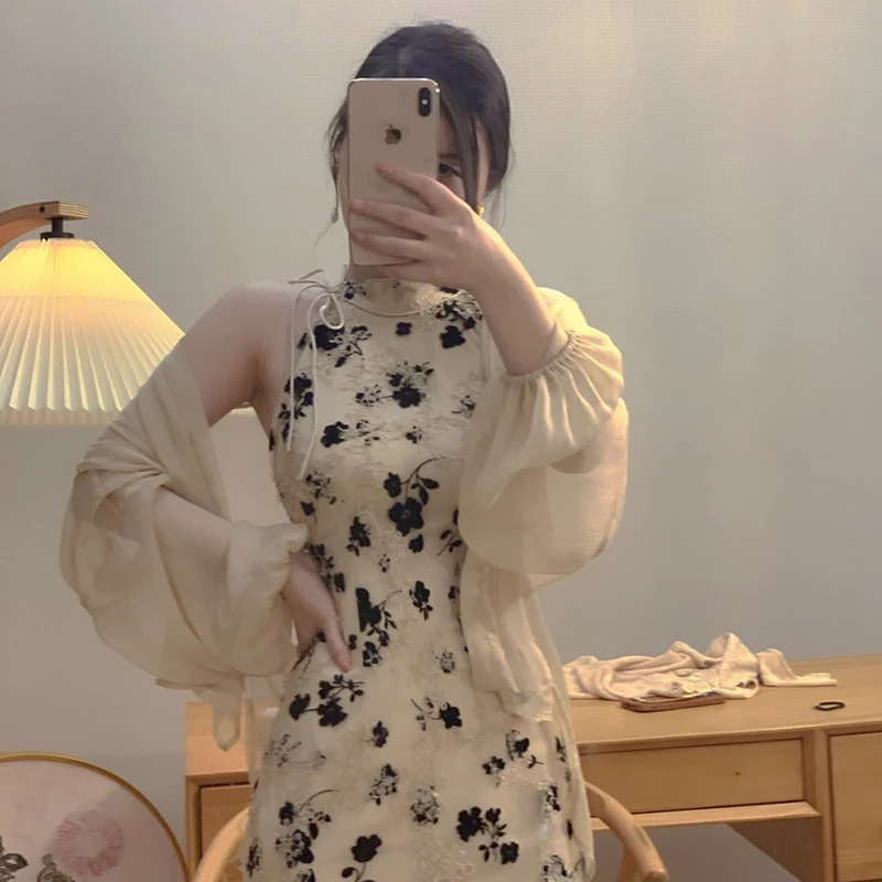 

Женская тонкая накидка-шаль из ледяного шелка для защиты от солнца, летняя, в китайском стиле, под юбку-халтер, из ткани «Ледяной шелк»