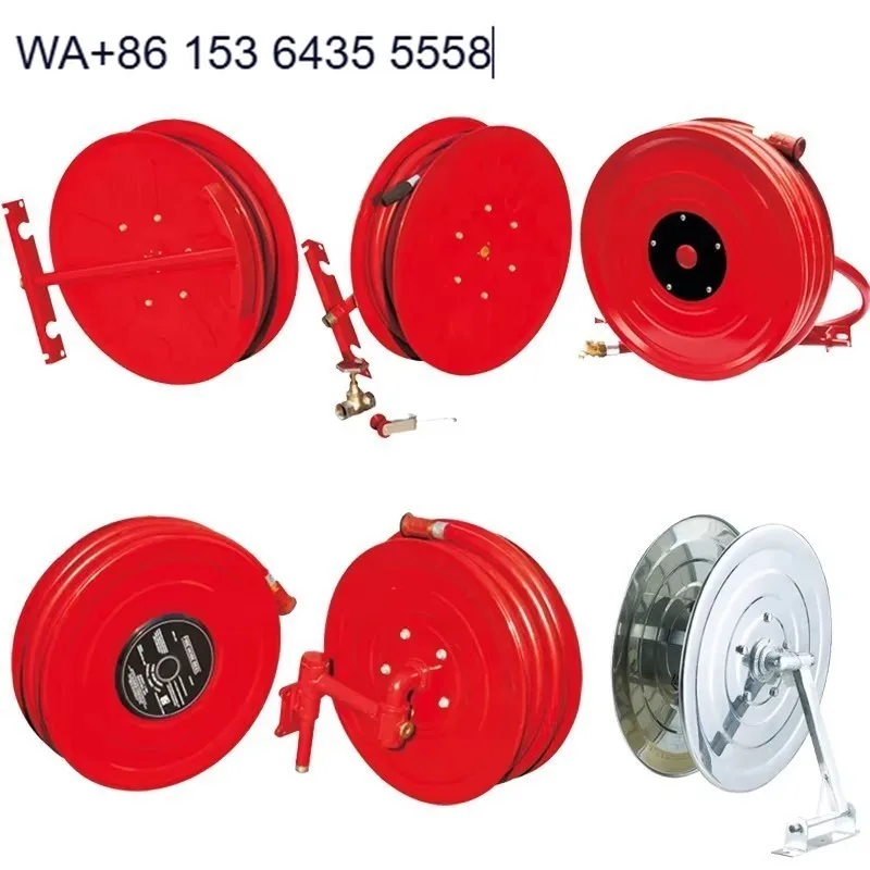 CNBCFE Durable PVC Fire Hose Reel 1 Inch 30m Flexible Brass Valve Stainless Steel Cabinet Firefighting Equipment Accessory