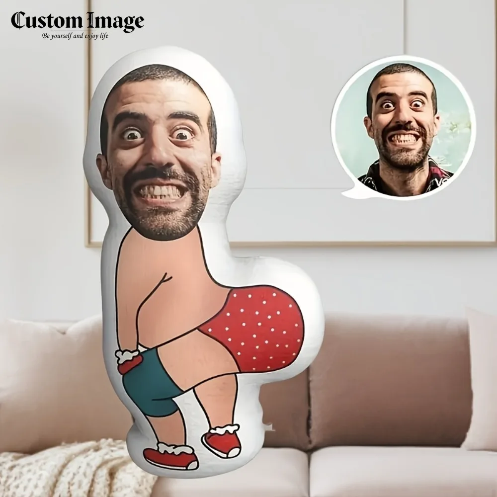 

Personalized Custom Photo Throw Pillow, Cute Playful Pattern Design, Interesting Ornament, Special Unique Gift for Home Decor