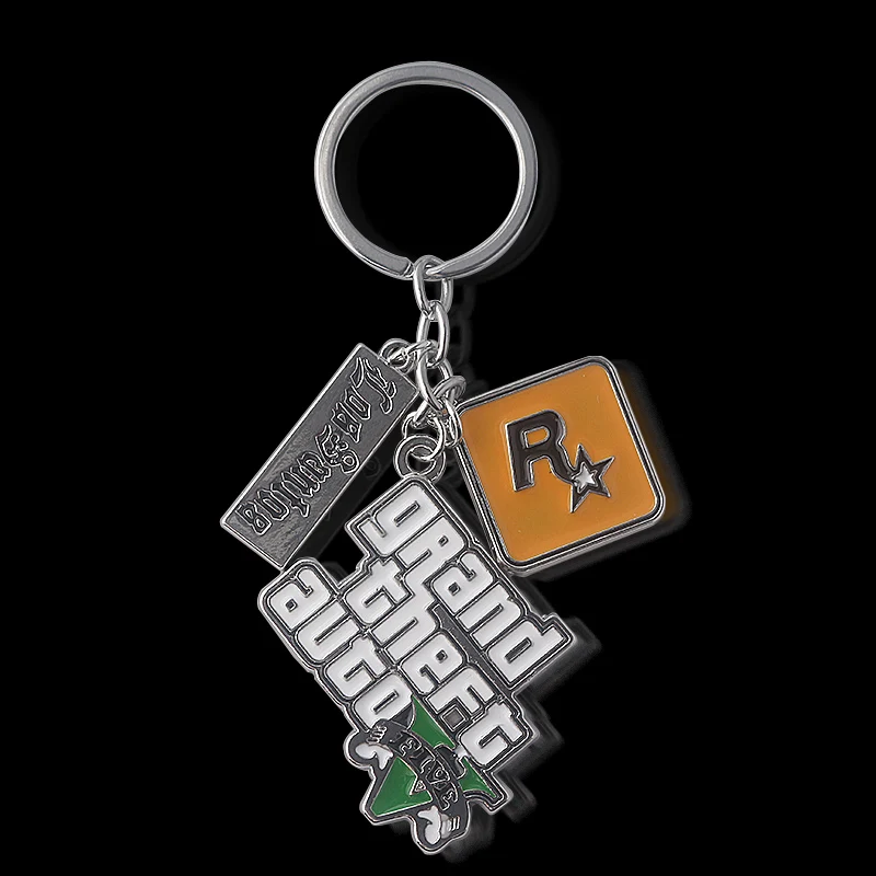 Game GTA5 Grand Theft Auto 5 Keychain Grand Theft Autob Rock Star Tommy  High Quality Keyring For Women Men Fans Llavero Gift