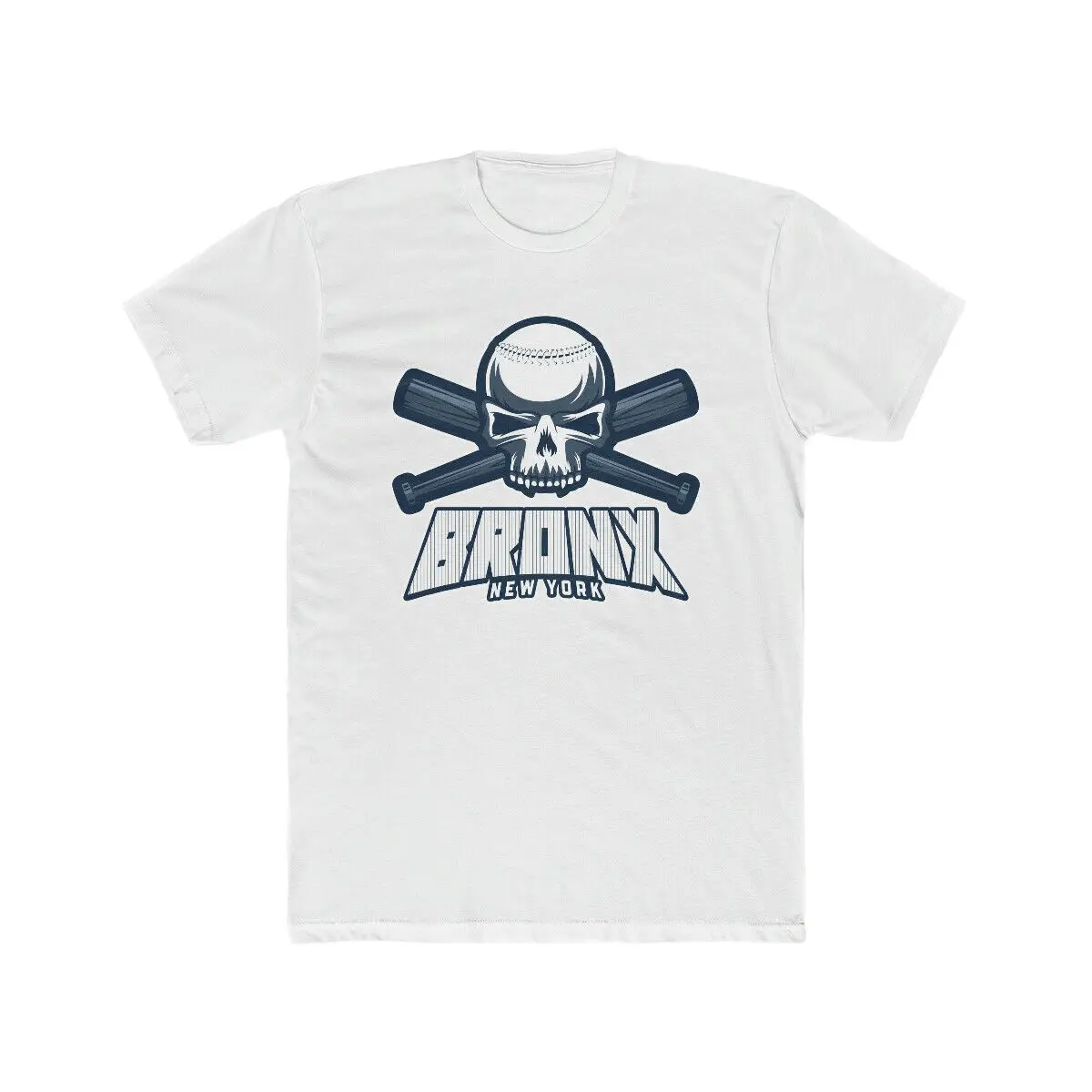 

Bronx New York Pinstripes Skull Baseball Tshirt Tee