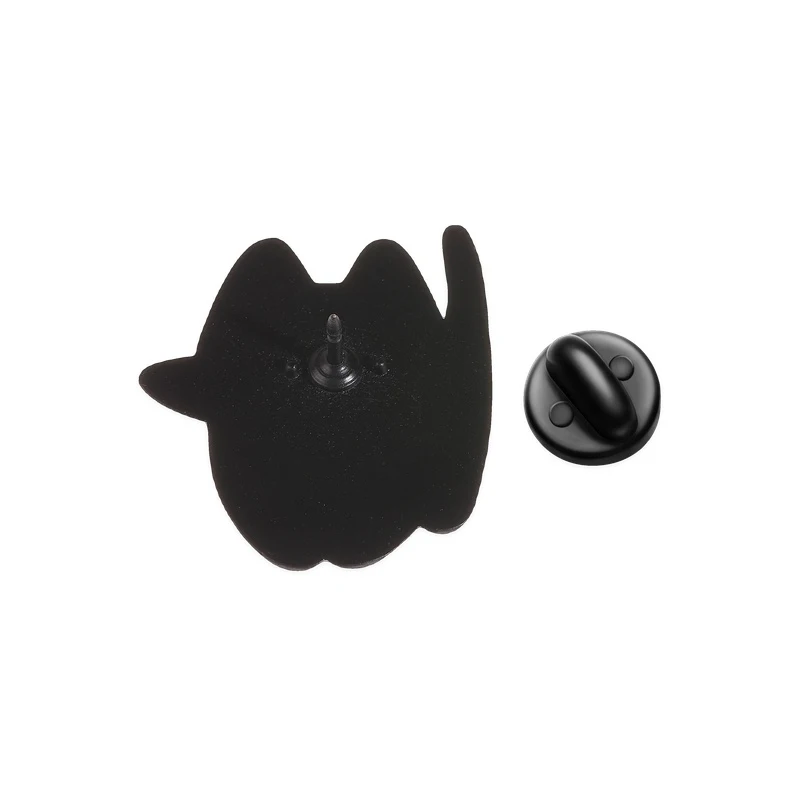 Schwarze Katzen-Abzeichen, Niedliche Cartoon-Messer-Kätzchen Emaille-Pin, Gruselige Halloween-Kürbis-Hut-Brosche, Tier-Accessoires, Deko-Geschenk – Detail 5