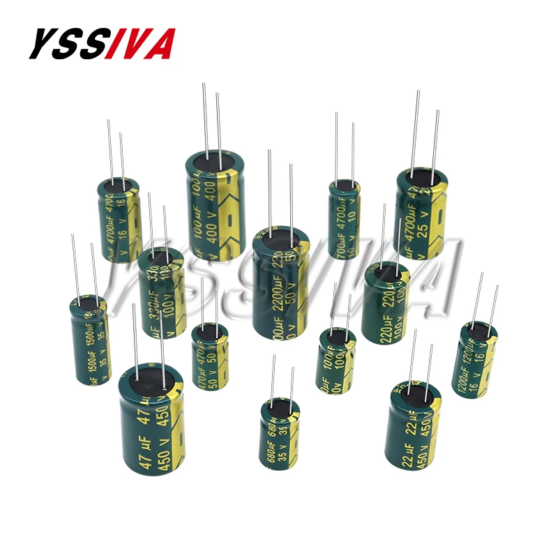 10V 16V 25V 35V 50V 400V 450V High Frequency Low ESR Aluminum Capacitor 10UF 100UF 220UF 330UF 470UF 680UF 1000UF 2200UF 3300UF