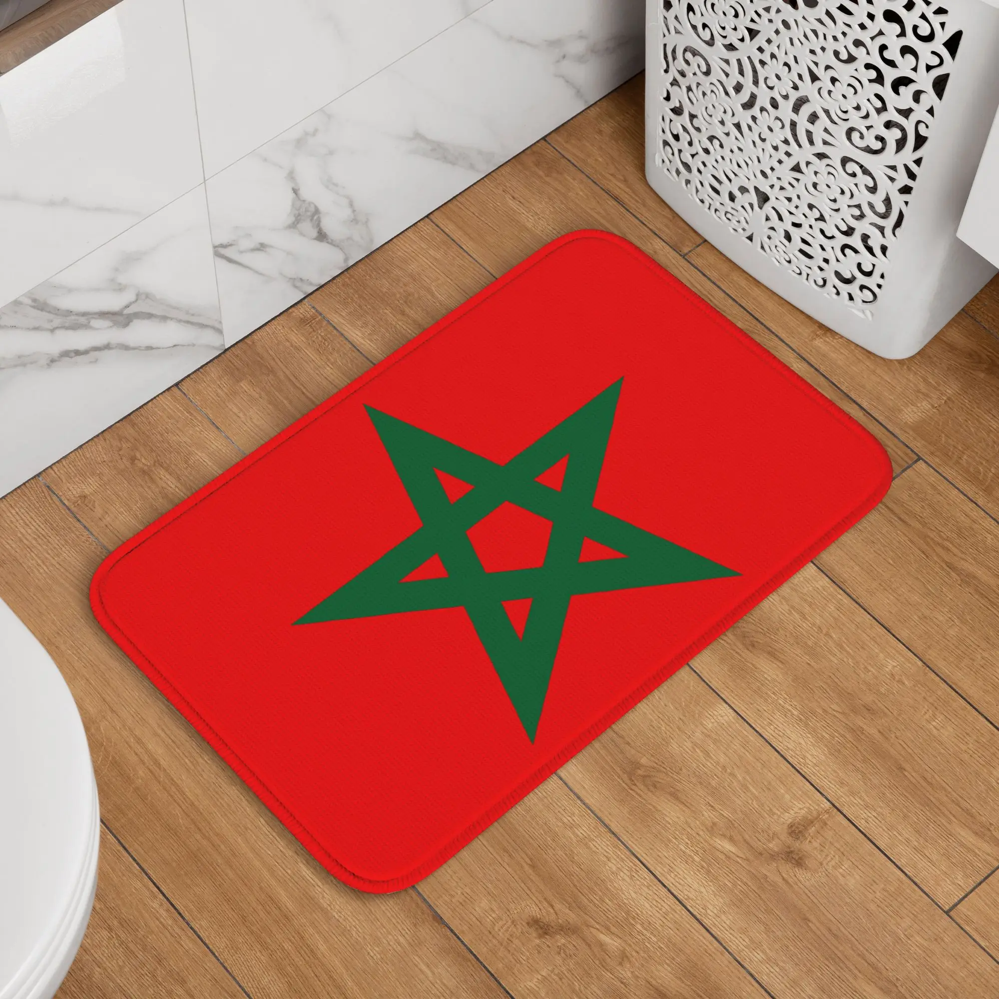 Custom Morocco Flag Doormat Mat Anti-Slip Moroccan Proud Patriotic Bath Kitchen Living Room Rug Carpet 40*60cm