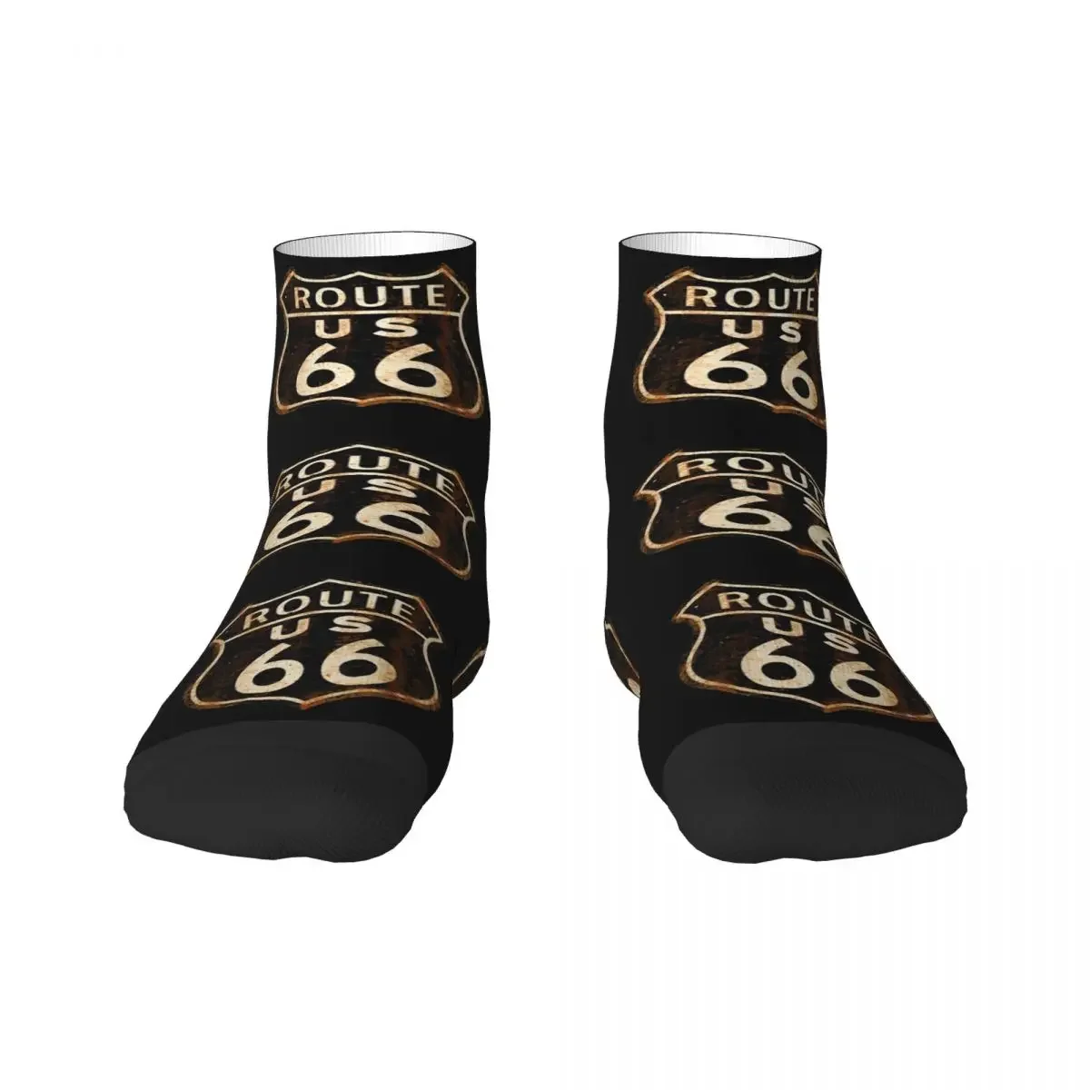 Fun Mens US Route 66 Dress Socks Unisex Warm Comfortable 3D Printed California Sign Crew Socks