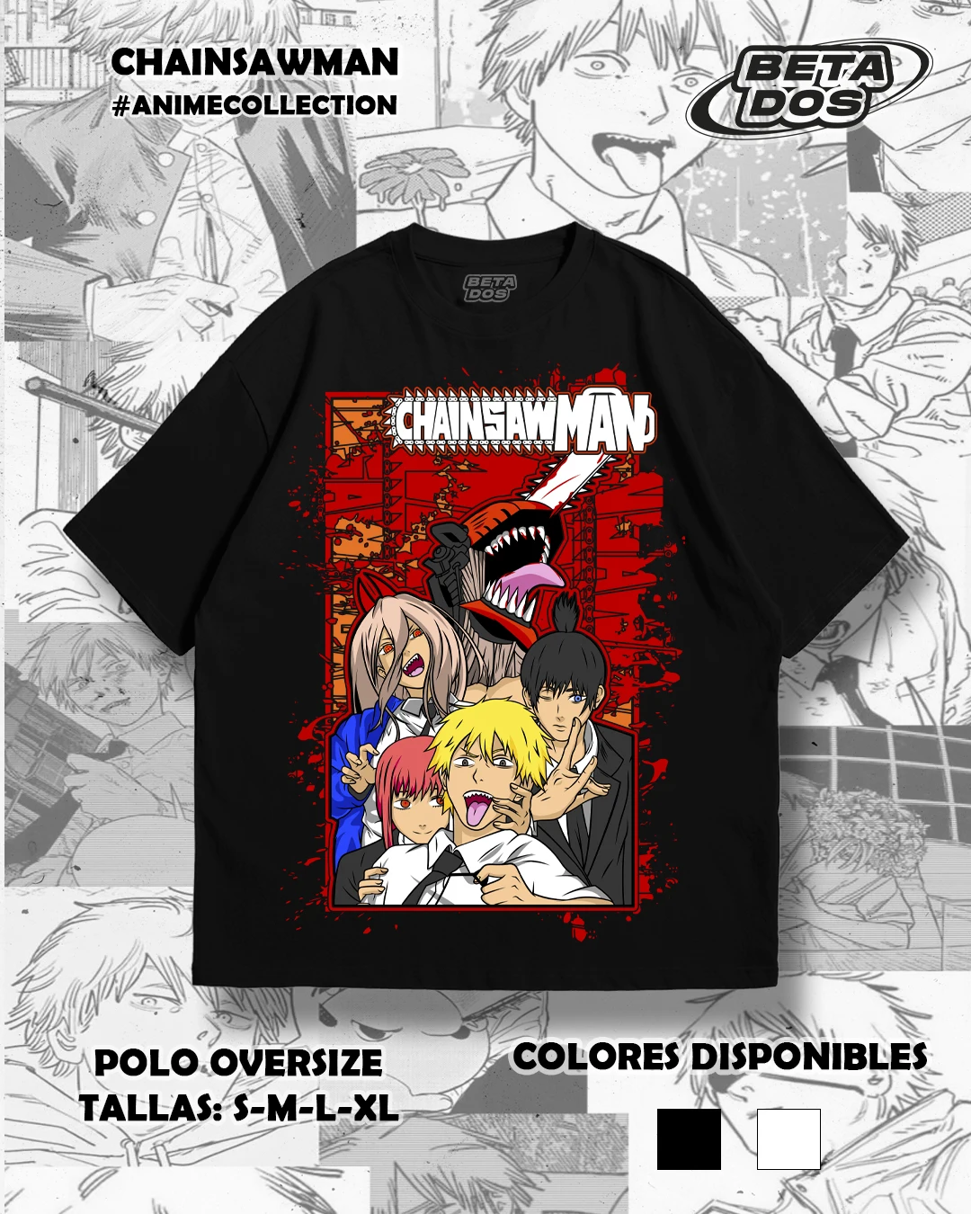 

CHAINSAW MAN аниме футболка большого размера Y2k для женщин и мужчин манга с коротким рукавом уличная футболка в стиле Харадзюку высокого качества женская мужская одежда