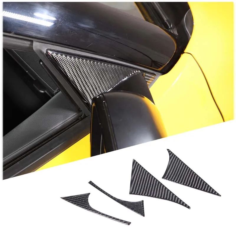 

For 2019-2022 Toyota GR Supra A90 Soft Carbon Fiber Car Styling Car Front A-pillar Triangular Decorative Sticker Auto Parts