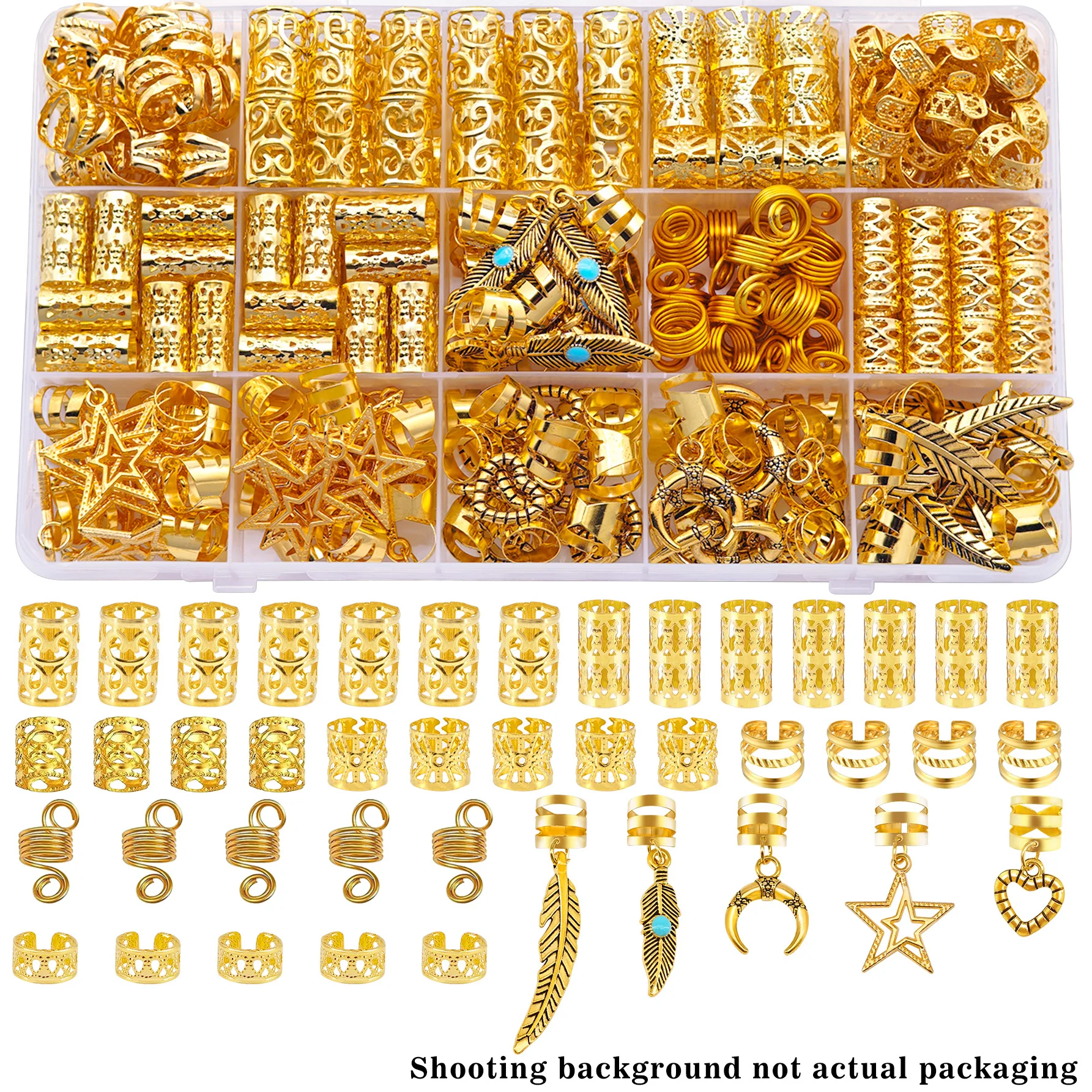 70 anillos para el cabello de varios estilos (corazón, estrella) ajustables para trenza Loc Dreadlock, accesorios para mujeres y niñas (San Valentín)