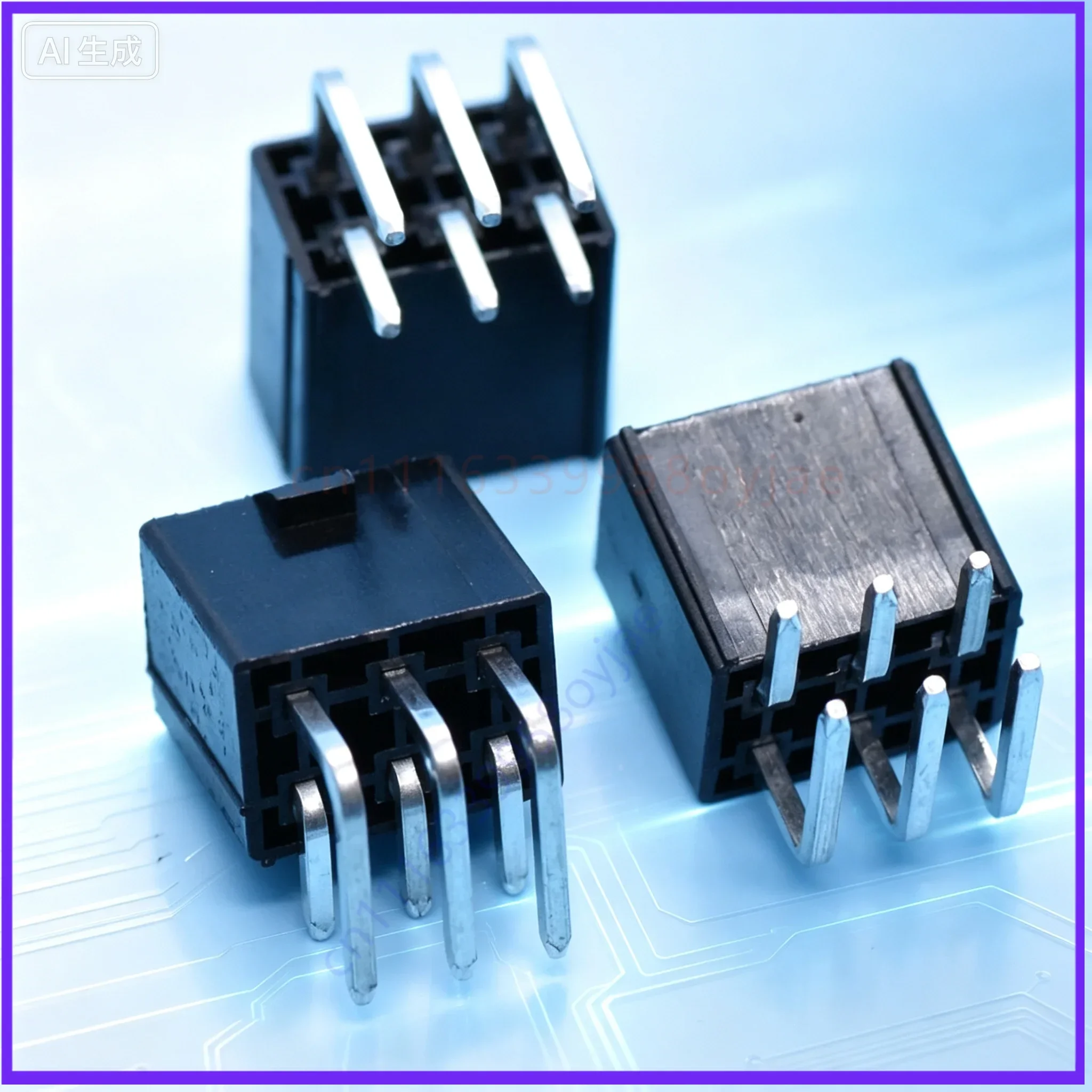 Socket for Graphics Card 6P Black 6Pin Bent Pin Connector PC Chassis  100pcs