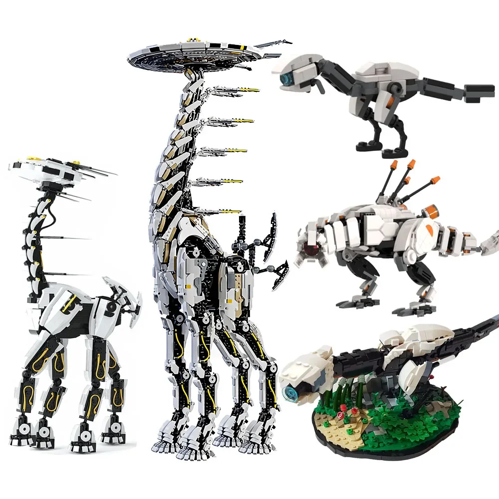 Brinquedo Mecânico Girafa Monster Bricks, MOC Horizon, Dawn, Thunders Zero, Gigante, Pescoço Longo, Mecha Beast, Conjunto de Blocos de Construção Dente