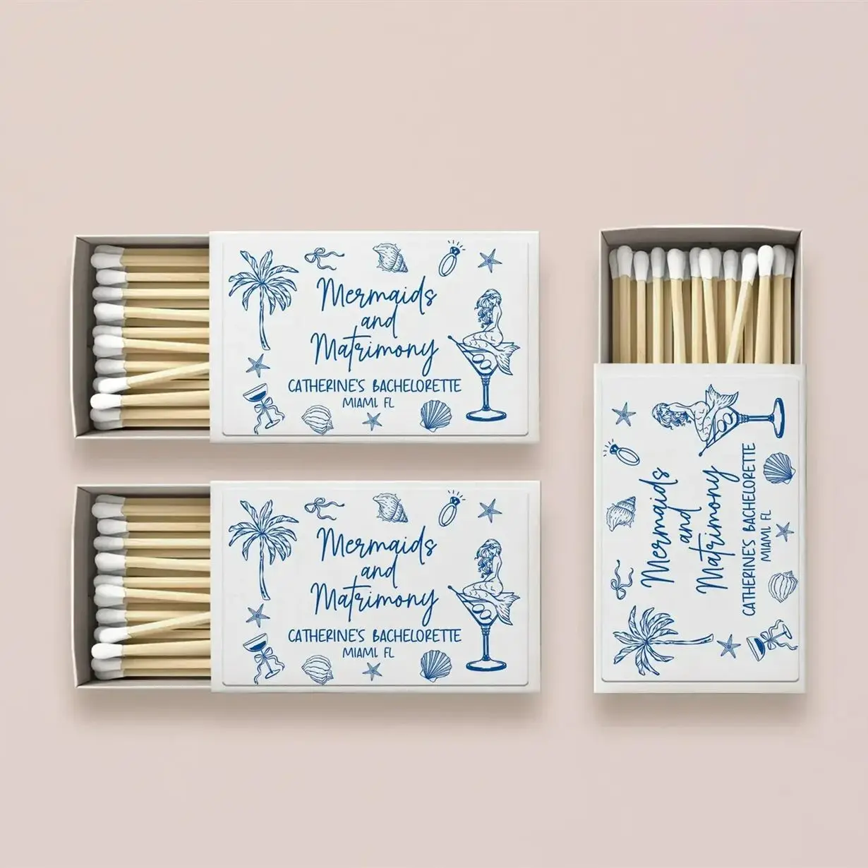 

Personalized Bachelorette Party Favors/Beach Bachelorette Match Favors/Custom Wedding Matchbook/Coastal Destination Bachelorette