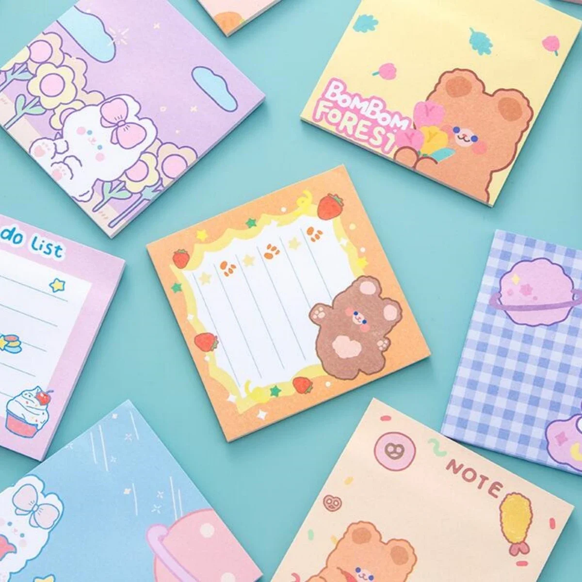 90 Sheets/Pack Cartoon Rabbit Bear Kawaii Animal N times Memo Pad Sticky Notes Memo Notebook Stationery School Supplies