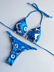 Para Praia Moda Biquini Feminino Halter Micro Bikini 2024 Women Thong Swimsuit Women Swimwear Bandage Brazilian Bathing Suit