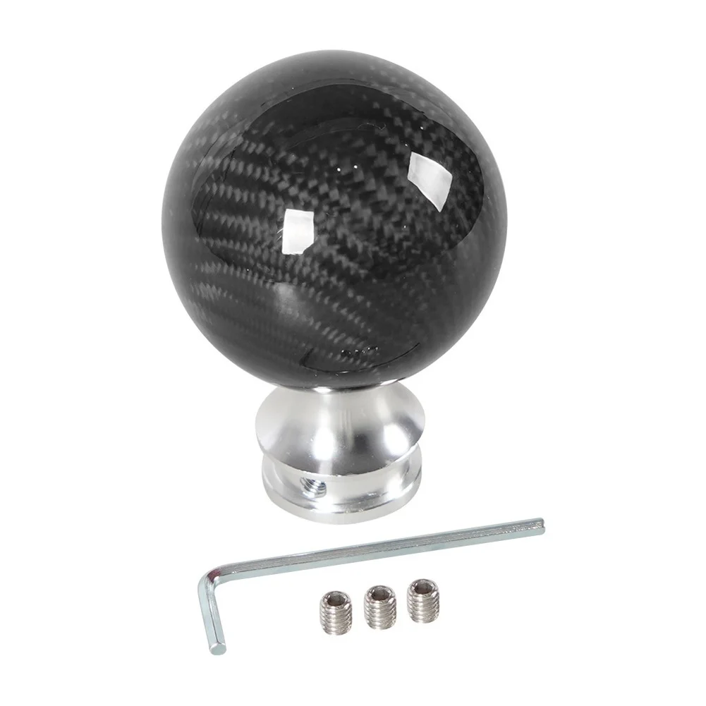 

Aluminum Alloy and Carbon Fiber Gear Shift Knob with Circular Design Compatible with Various Car Models for Enhanced Control