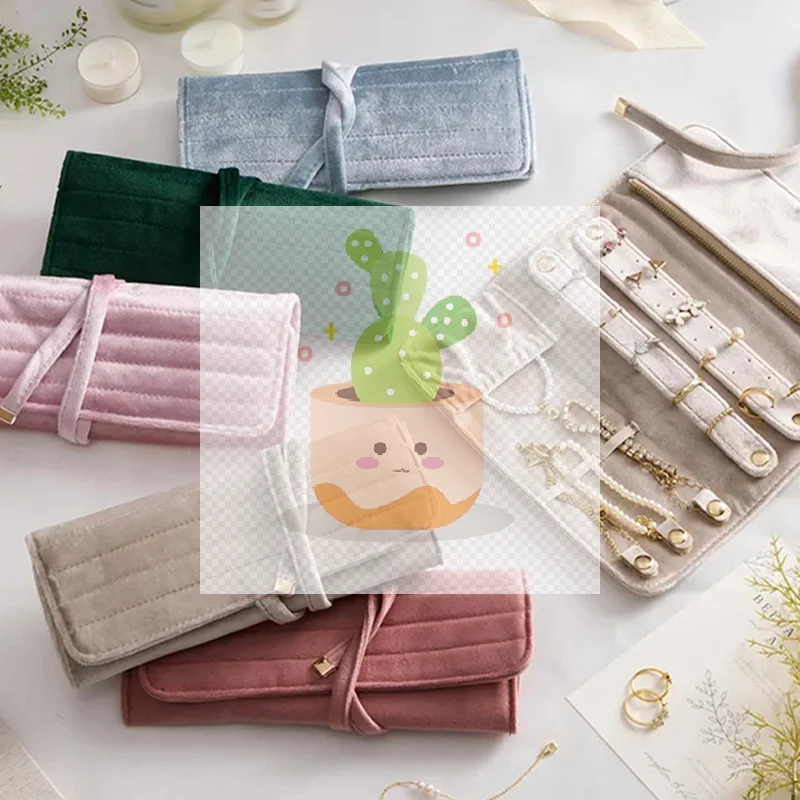 

Velvet Jewelry Bag Dark Green Earrings Storage Bag Jewelry Storage Bag Compact For Home Display Gift