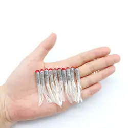 DUODUOYU 20PCS Small Soft Worm Fishing Lure 4.5cm Squid Tube Pesca Isca Fishing Lure Bass Artificial Bait Fishing Accessories