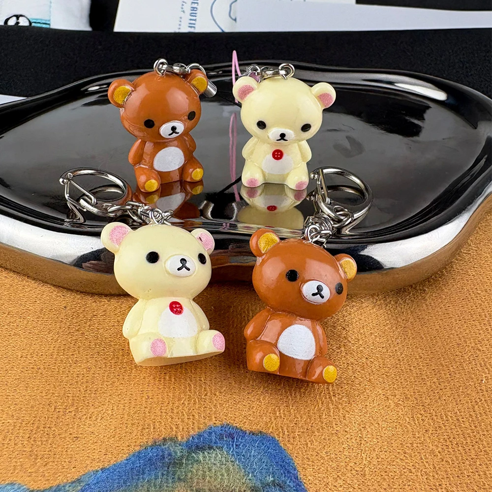2 PCS Kawaii Cartoon Rilakkuma Phone Charms Pendant Cute Kawaii Keychain Accessories For iPhone 12 Schoolbag Airpods Earphones