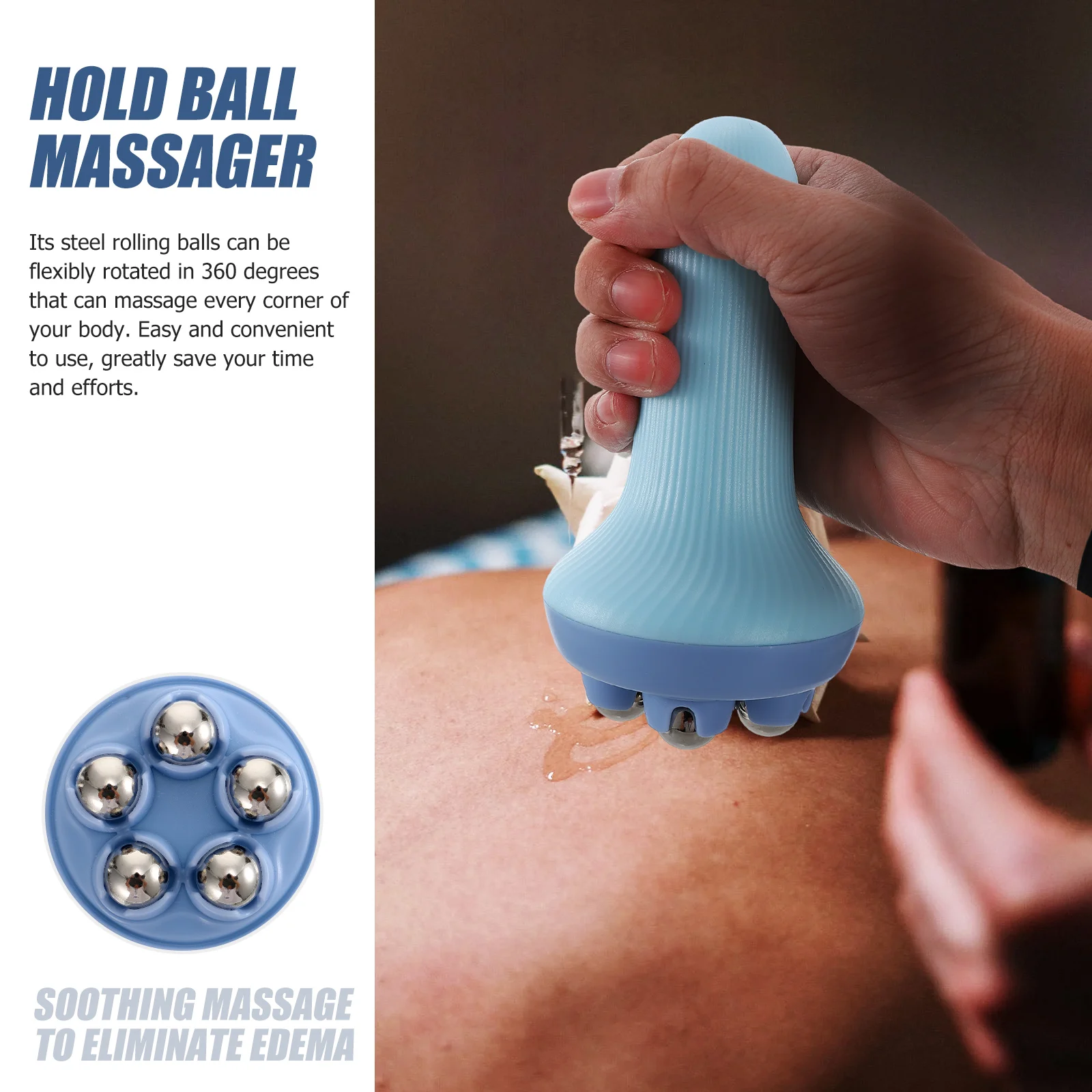 

Body Beads Massager, Handheld Massager Neck Back Legs Muscle, Portable Massage Roller For Home Office Travel, Lightweight Deep
