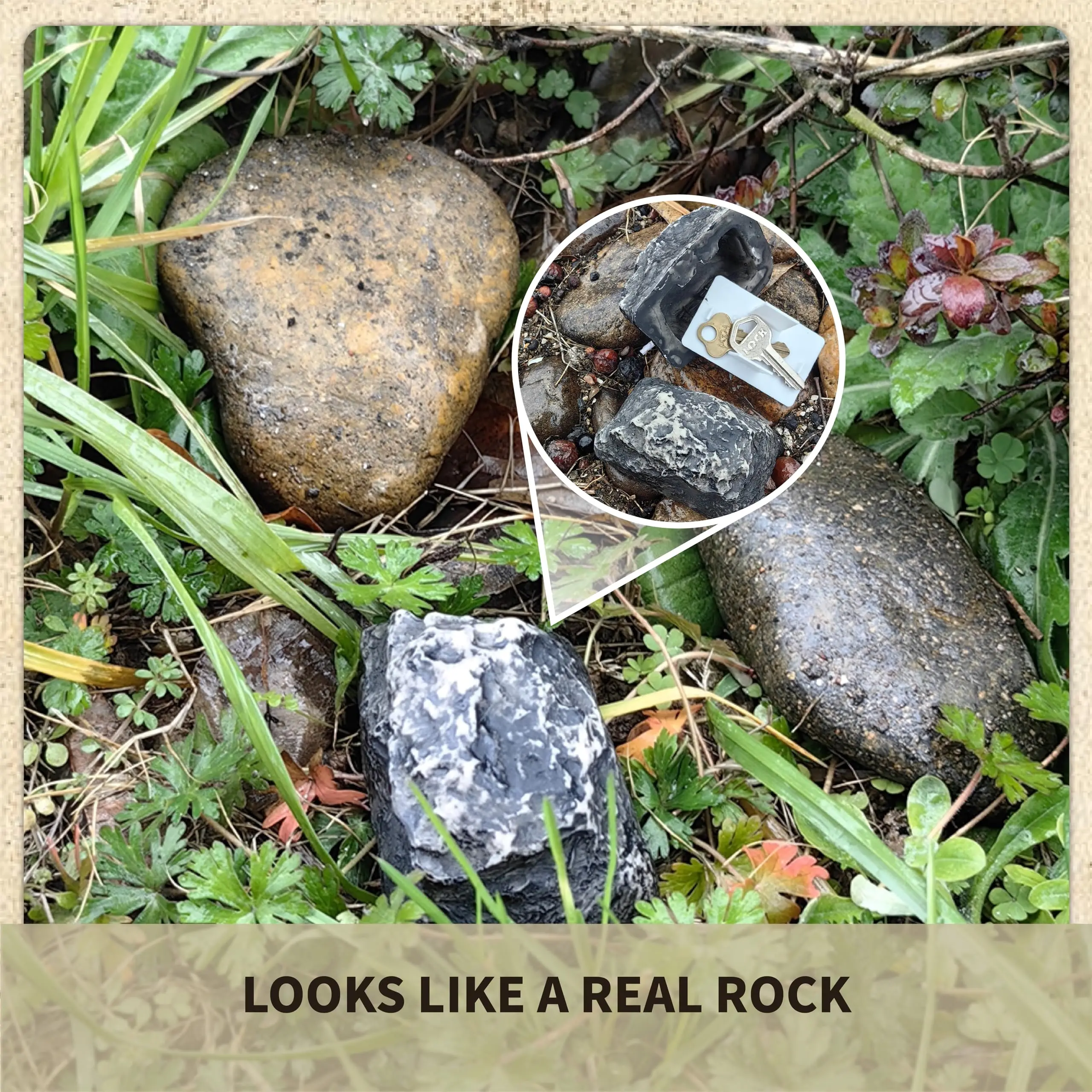 Fake Rock Key Hider Stone Key Box Simulation Stone Weatherproof  Outdoor Courtyard Hidden Door Key Box For Home Spare Key Safe
