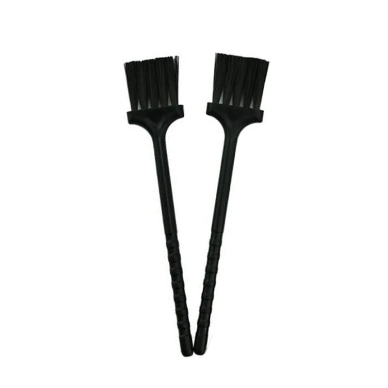 2Pcs Multifunctional Kitchen Brush Cleaning Brush Keyboard Dust Black Nylon Plastic Small Brush for Grinder