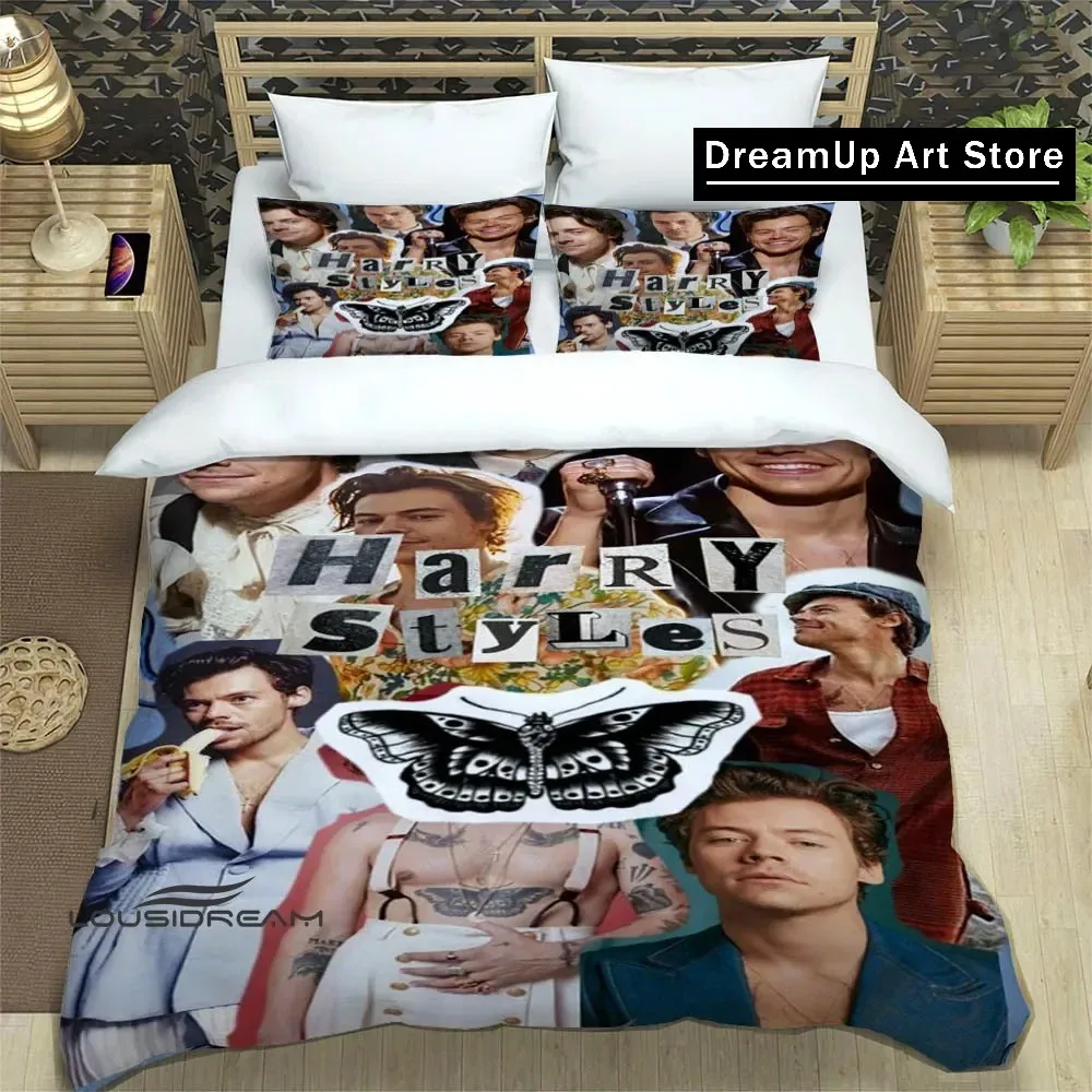 3D Print Singer H-Harry-S-Styles Bedding Set Boys Girls Twin Queen King Size Duvet Cover Pillowcase Bed boys Adult Bedroom