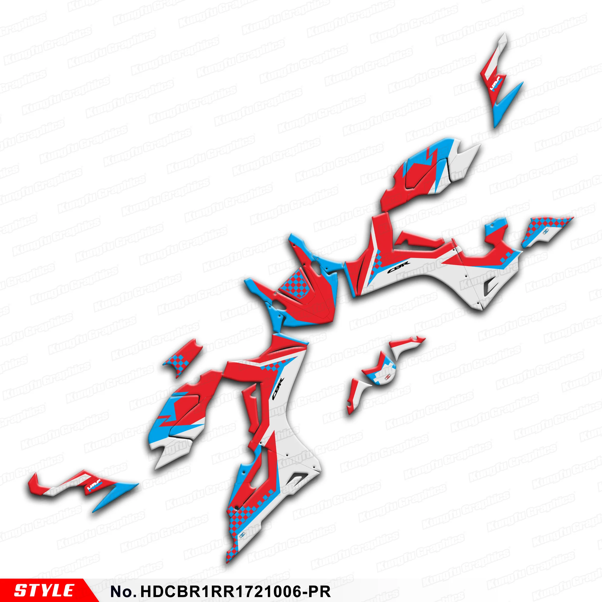 

JY RACING Graphics Decal Kit Wrap Design for Honda CBR1000RR CBR 1000RR 2017 2018 2019 2020 2021 2022, HDCBR1RR1721006-PR