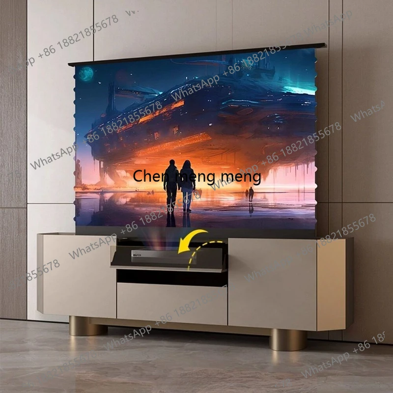 Laser TV automatic lifting screen integrated cabinet Cinema floor rising screen Living room partition cabinet