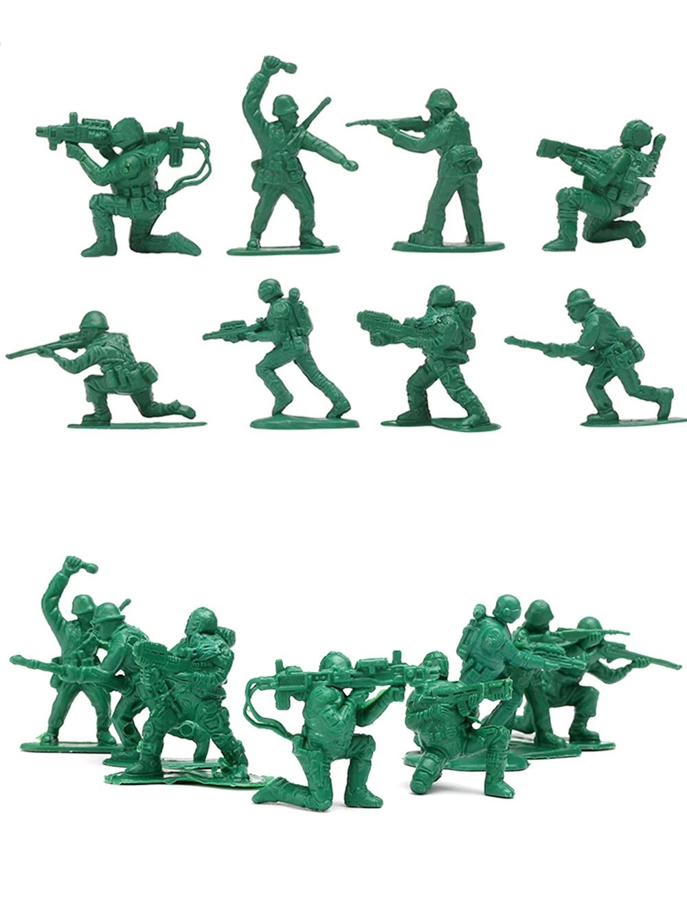 ViiKONDO Army Men Toy Soldier 1/72 Mini Plastic Action Figure pose casuali Green Tiny Troops Fun Tabletop Wargame Diorama 100 pz