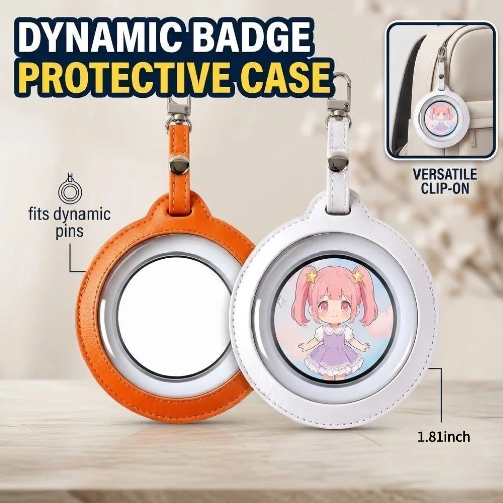 Round Badge Protective Case Transparent Window Fan Supplies Waterproof Badge Display Bag Hangable Portable Badge Display Bag