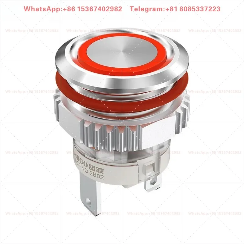 Mini 16mm Metal Button Switch, Red Green Blue Light Emitting Waterproof Self Reset Compound Type