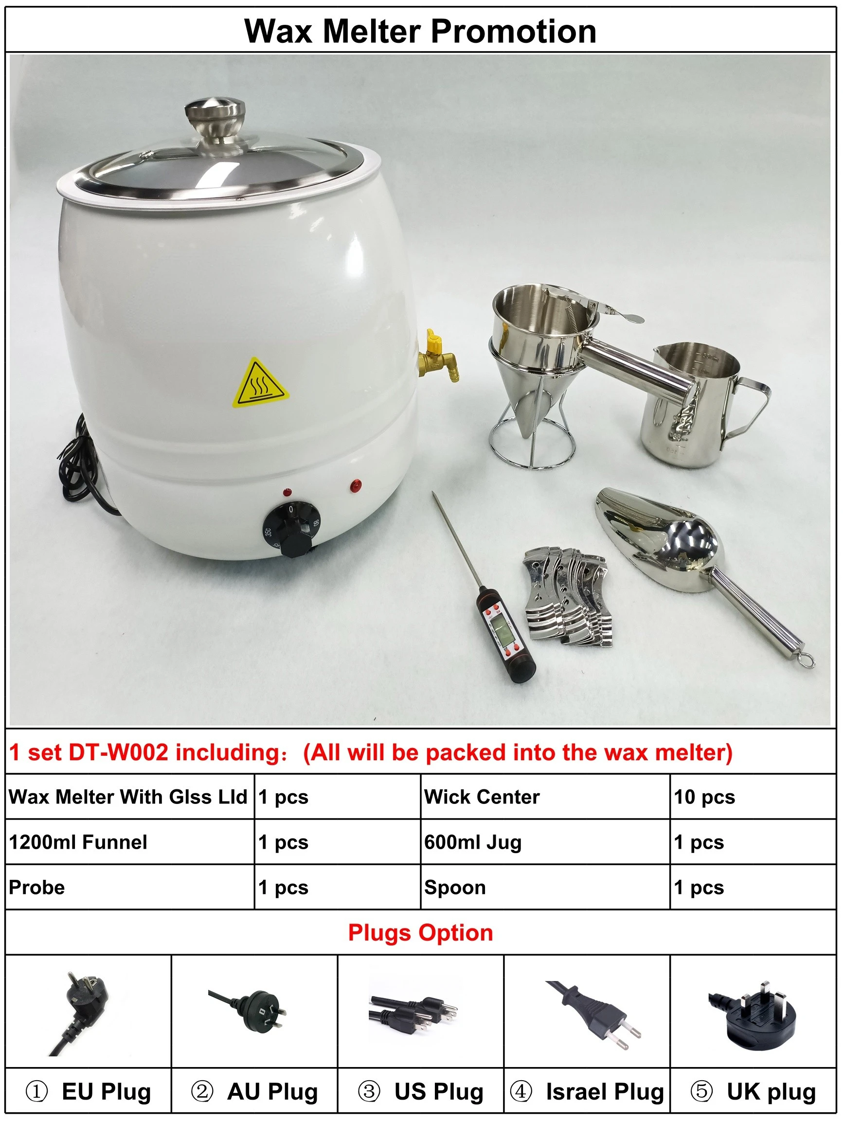 Kit Mesin Pembuat Baja Tahan Karat Lilin Listrik Lilin Melter Ketel Leleh Lilin Panci Lebur untuk Mesin Pembuat Lilin