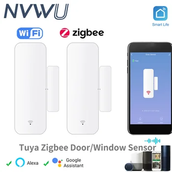 חלון חיישן wifi דלת Zigbee חלון מגע פתוח tuya שליטה מרחוק תואם עם alexa Google עוזר