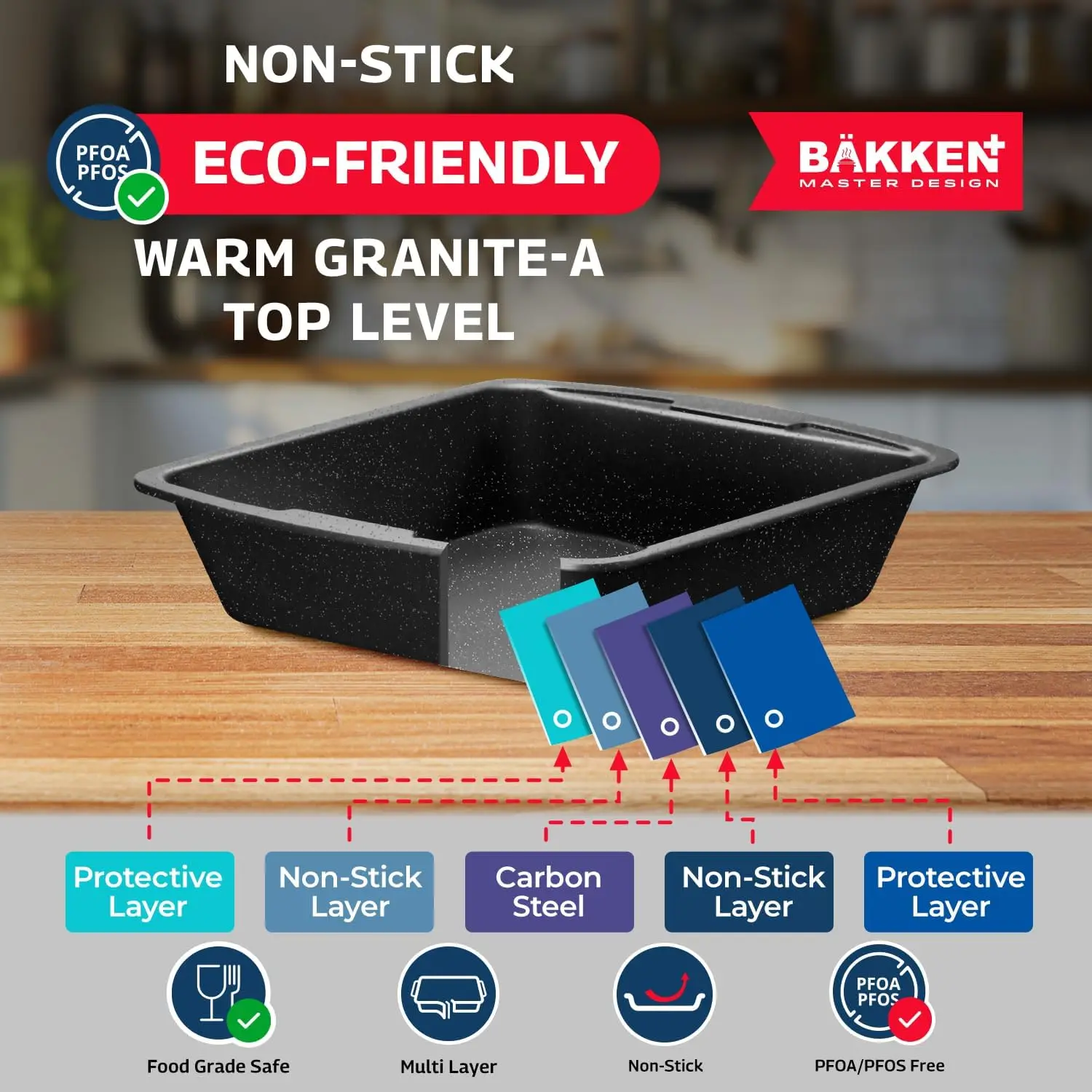 مجموعة أواني طهي ومقالي من الجرانيت مكونة من 38 قطعة من ماستر - طلاء جرانيت غير لاصق وأواني ومقالي بمقبض قابل للفصل وجل إل مقوى