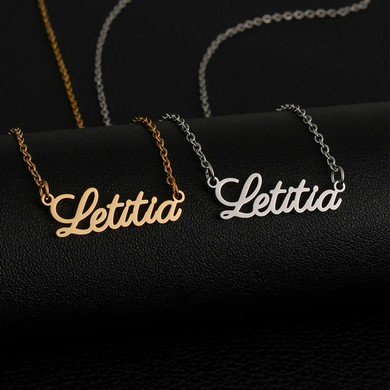 

AETEEY Custom English Name Necklace Trendy Stainless Steel Letter Pendant Personalized Font Cut Jewelry