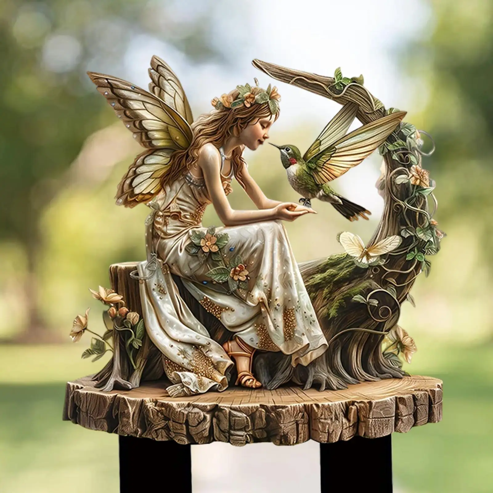 

Fairy Decorative Garden Stake 2D Flower Pot Decor Acrylic Sign Yard Art Decor for Outside Bonsai Indoor Outdoor Yard Pathway