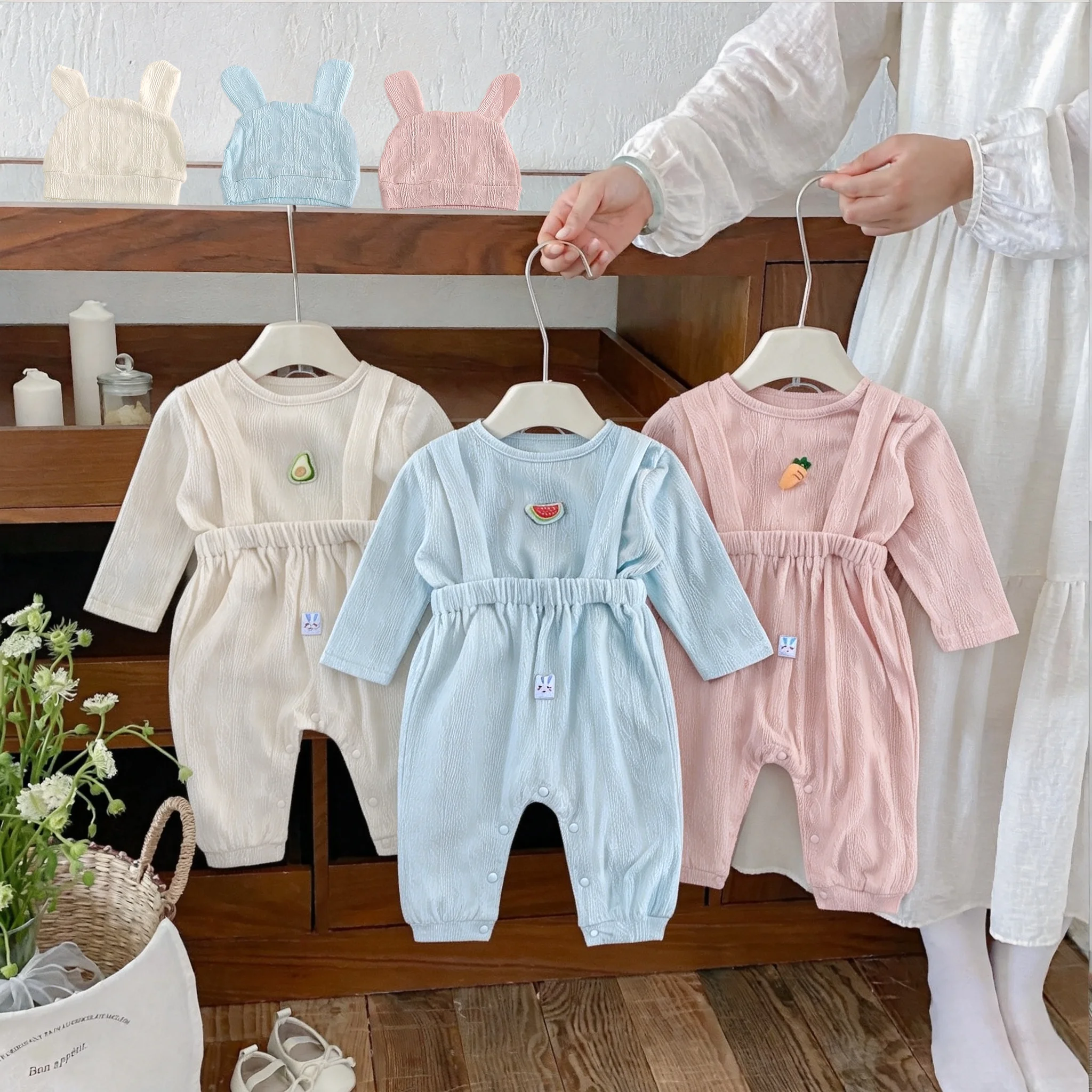 Babykleidung Unisex Baby-Set mit Fruchtmuster, lockere zweiteilige Herbstmode – Detail 3