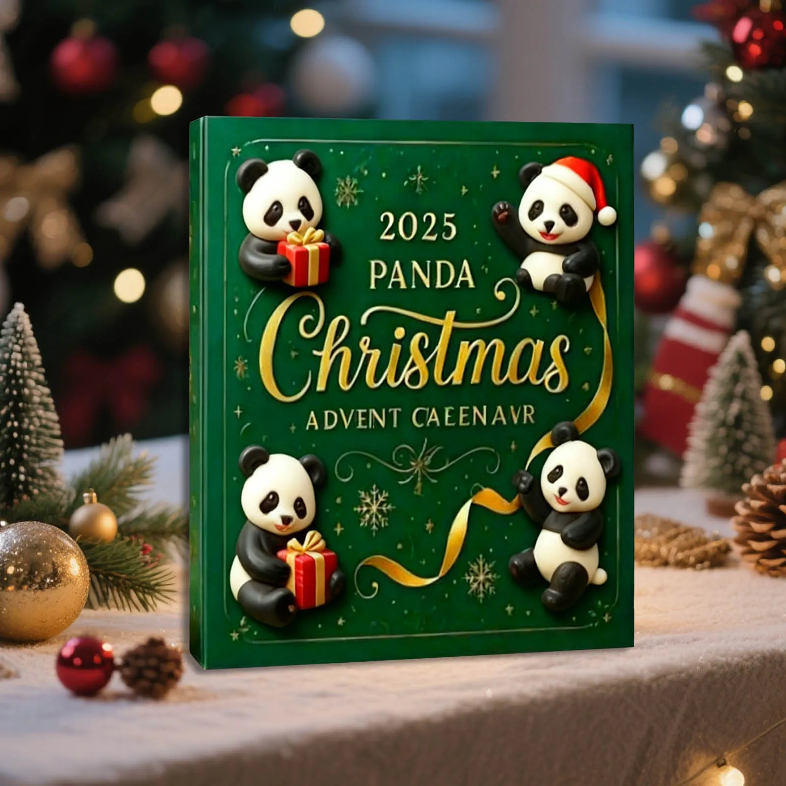 Remind O Timer Calendrier de l'Avent de Noël Panda mignon contient 24 pendentifs en acrylique adaptés à divers prêts de temps pour tout-petits