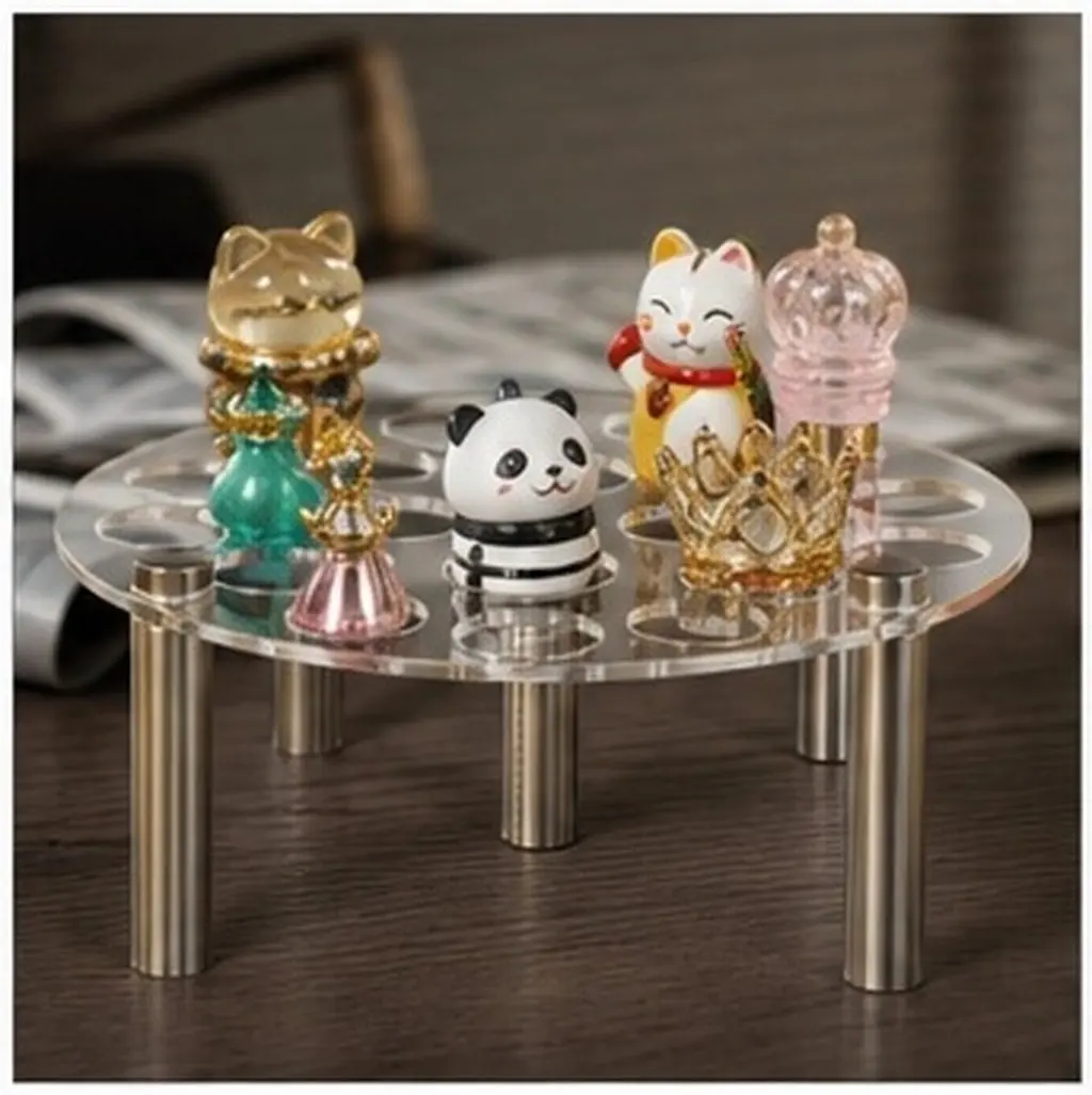Round Acrylic Resin Chess Piece Holder Creative Display Stand DIY Chess Mold Holder Craft Accessories Game Kit Set