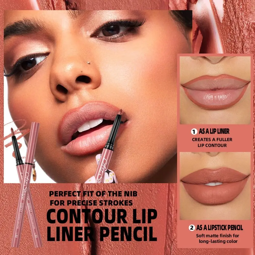 

Easy-to- Color Contour Lip Liner Pencil Non-Smudge Waterproof Matte Lip Liner Long Lasting Sweatproof Nude Lip Liner Set Beauty
