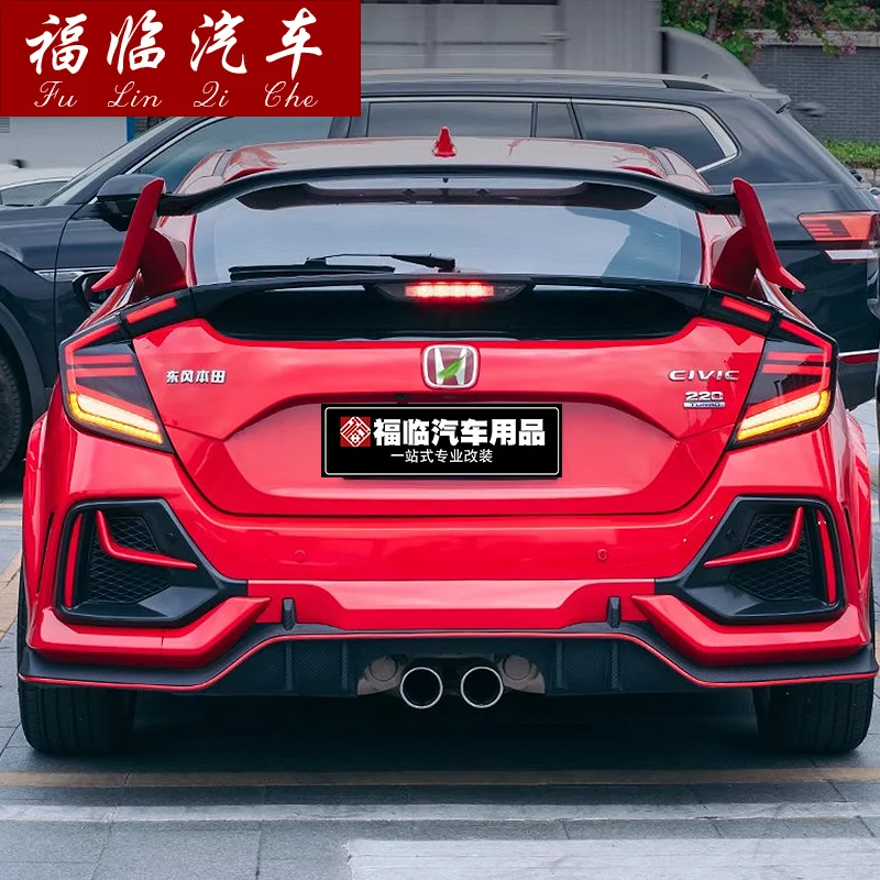 Suitable for 21 Civic hatchback tail lights modified 10th generation Civic double V LED streamer steering tail light assembly