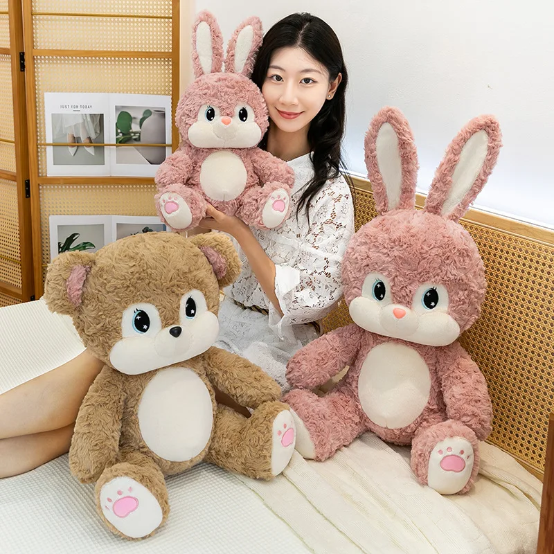Kawaii القطيفة لعبة الأرنب محشوة دمية لطيف محبوب أرنب لعبة لينة للأطفال هدية عيد ميلاد هدية مثالية للفتيات هدية عيد الحب