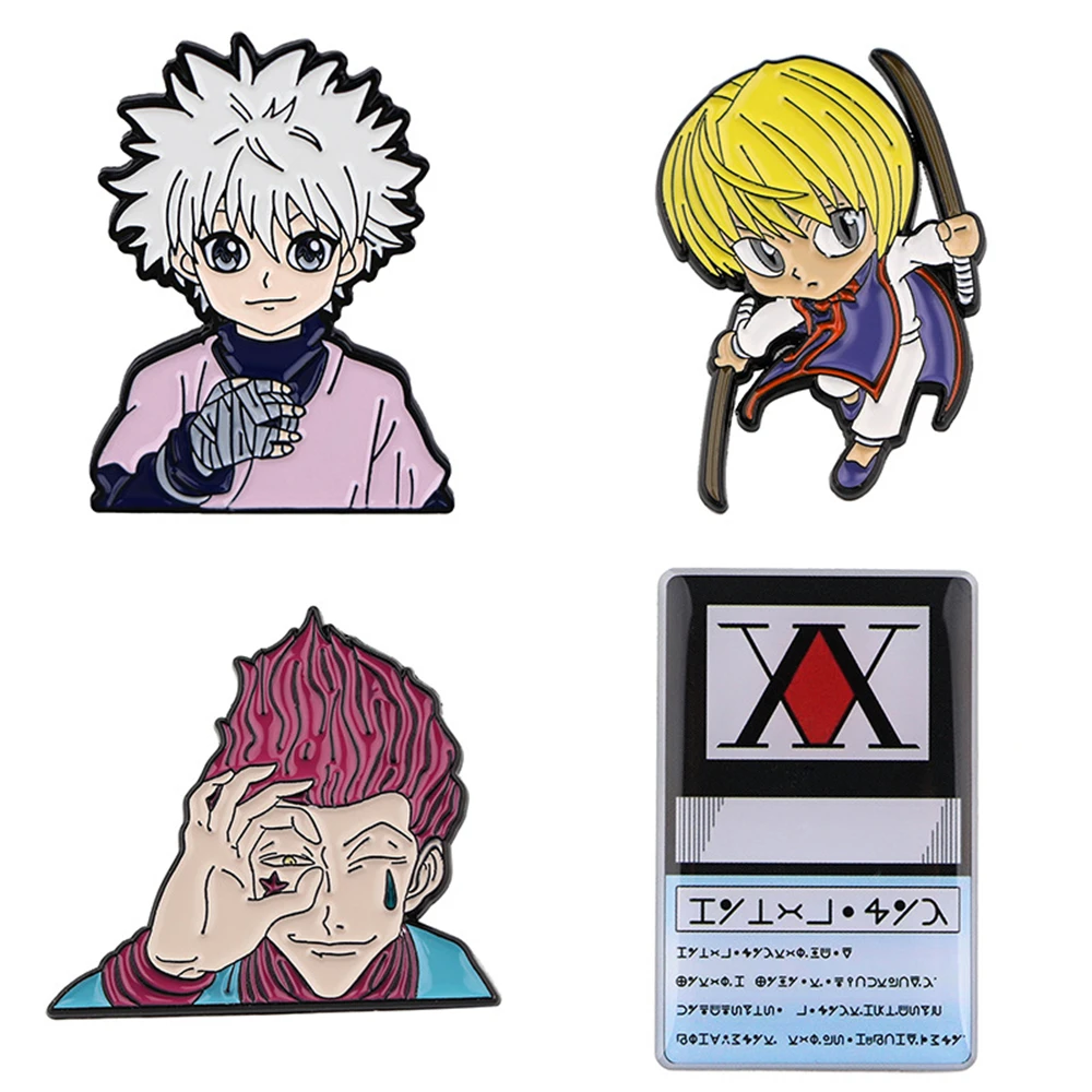 Anime HUNTER×HUNTER Killua Zoldyck Hisoka Kurapika Cosplay Costume Props Metal Badge Lapel Pin Alloy Backpack Brooch Accessories