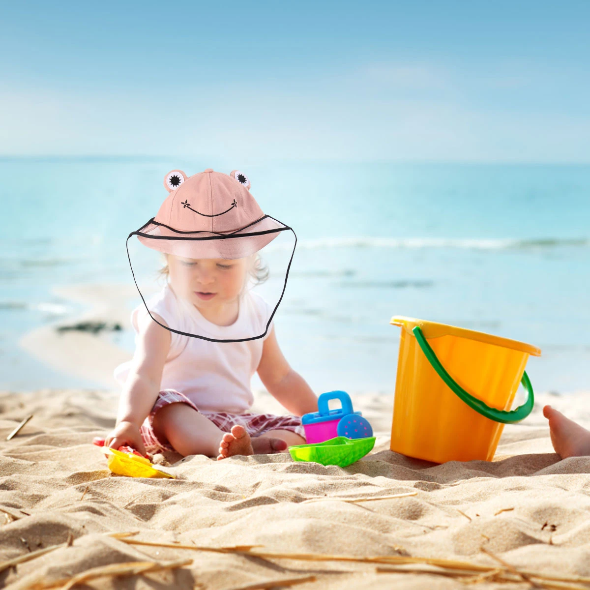 

1PC Kids Baby Droplet Sun Hat Face Cover Anti Saliva Cotton Fishing Bonnet Dustproof Sunscreen Outdoor Cycling Camping Walking