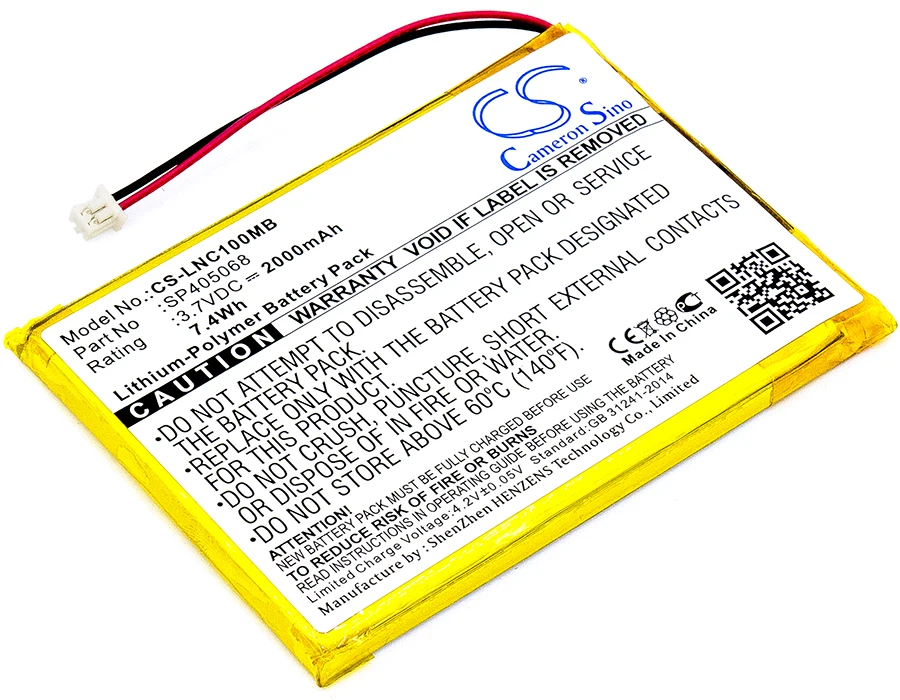 

CS BabyPhone Battery for Luvion Supreme Connect Prestige Touch Fits SP405068 Li-Polymer 3.70V 2000mAh/7.40Wh CS-LNC100MB