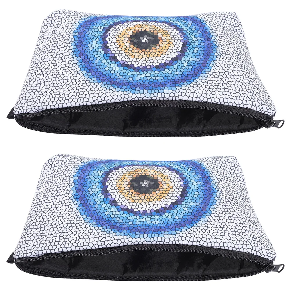 

2pcs Waterproof Makeup Bag Organizer with Zipper Travel Toiletry Pouch Coin Bag for Women Corduroy Clear Storage