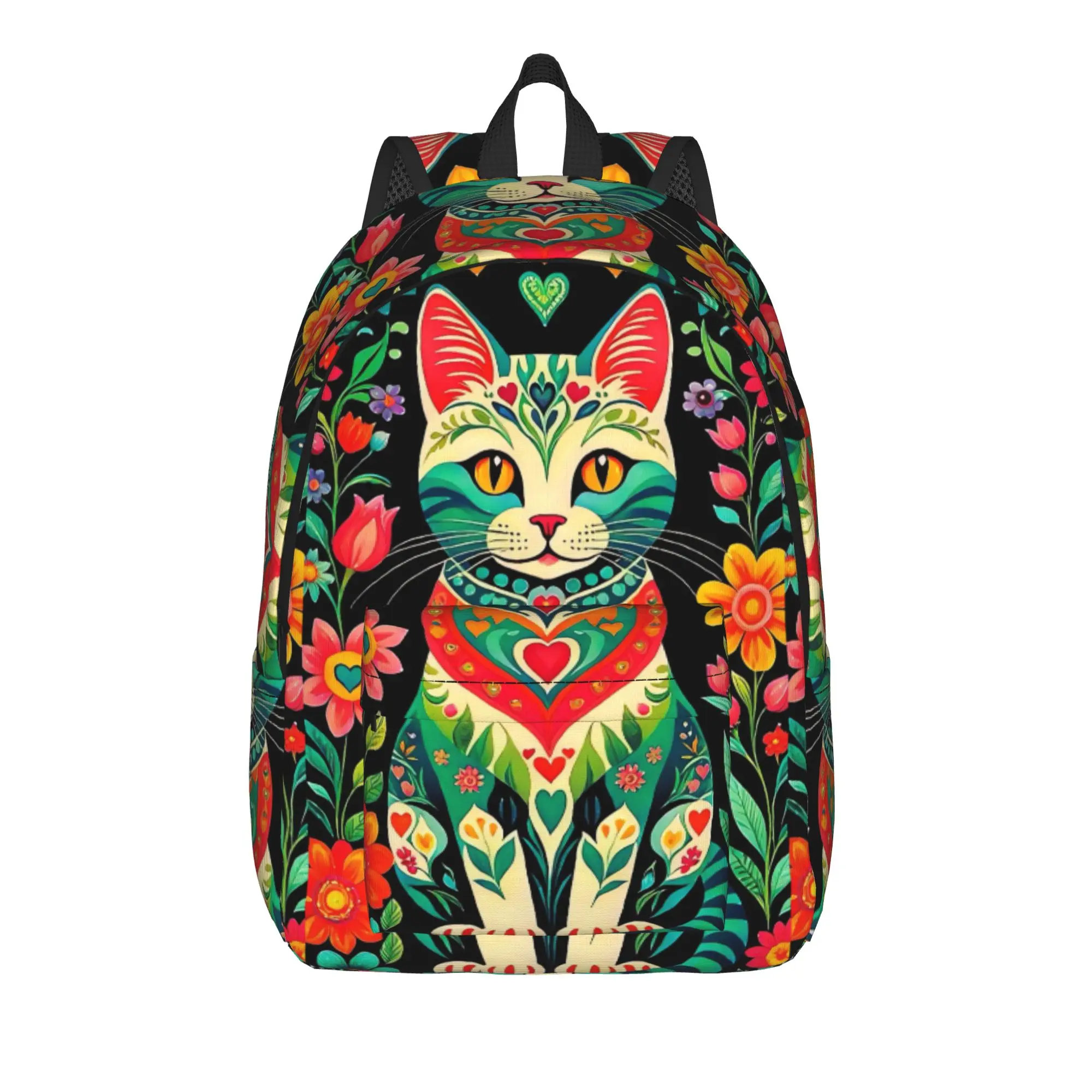 Bohemian Floral Tile Backpack  Student Polyester College Backpacks Pattern Casual High School Bags Rucksack