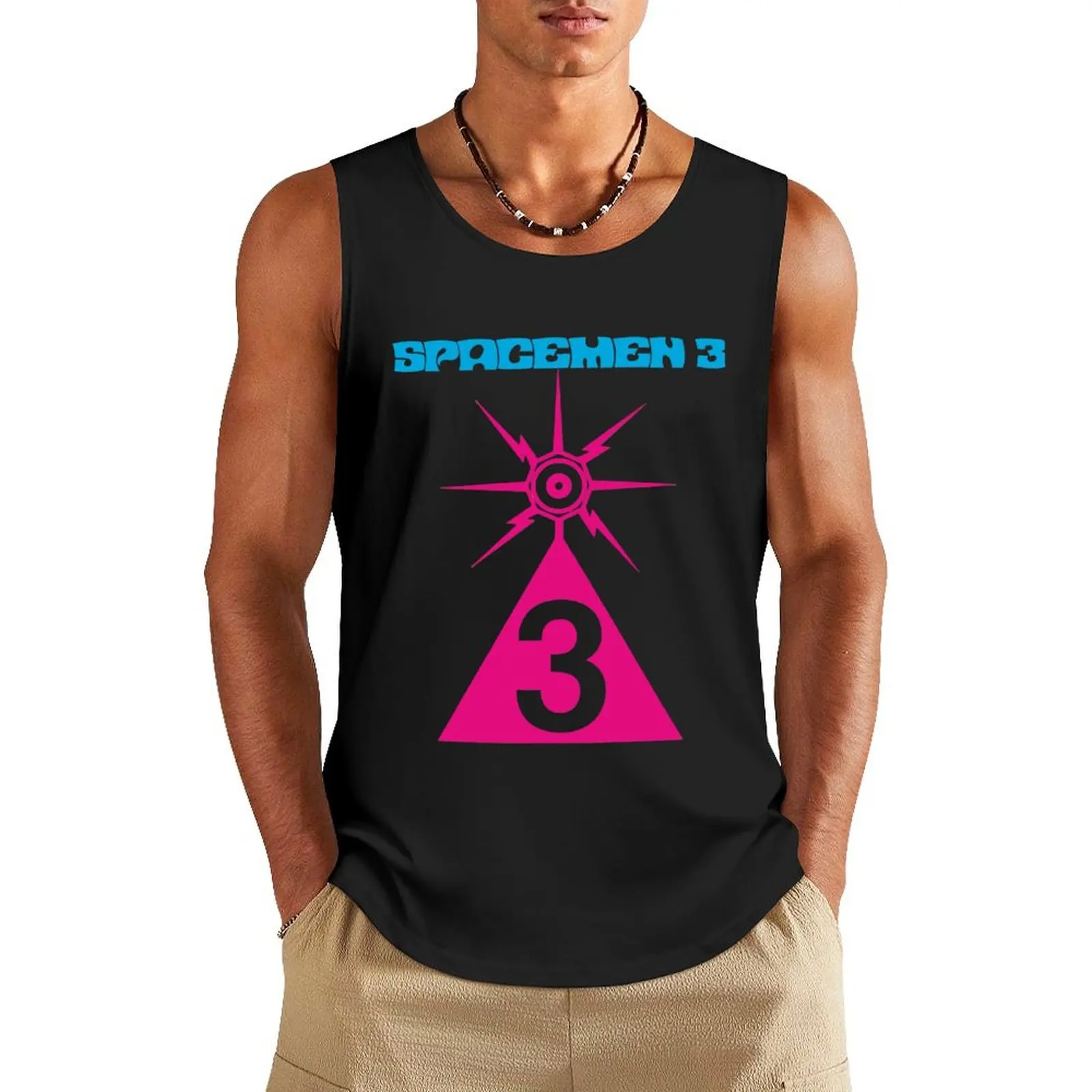 

Spacemen 3 Band Minimalistic Psychedelia Rugby Funny Tank Top Bodybuilding shirt Men's sleeveless gym shirts