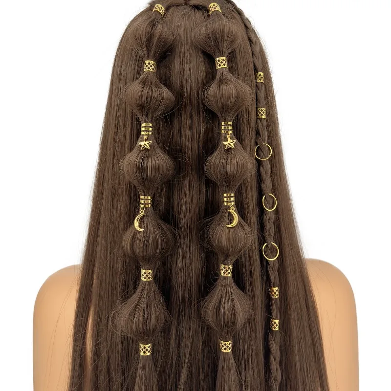 

Hollow Bohemian Star Moon Braid Rings 44Pcs Metal for Prom Hairstyles Party Festival Non Slip Lightweight Versatile Daily Use