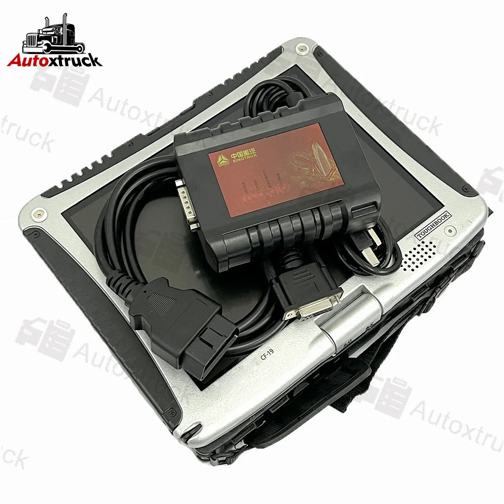 For SINOTRUK HOWO Cnhtc Truck Diagnostic Tool Scanner HOWO SINOTRUK Diagnostic Interface CF19 CFC2 Laptop