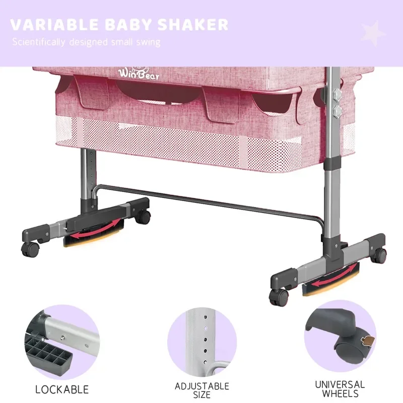Baby Bassinet, Bedside Sleeper,Foldable Baby Bed To Bed, Adjustable Portable Bed for Infant/Baby/Newborn